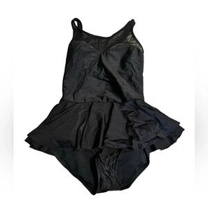 👙✨ESTHER WILLIAMS “Set Up on the Sand” Black Skirted One-Piece Swimsuit Sz 12✨👙